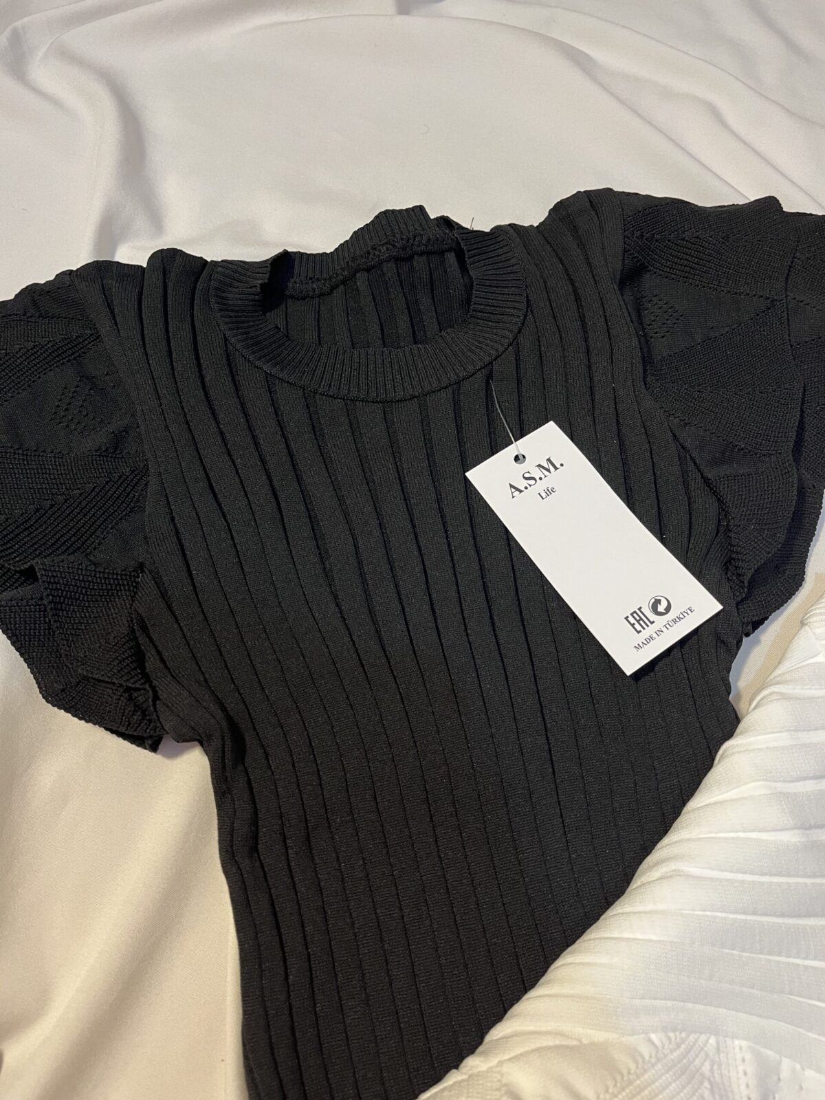 کراپ آستین چین دار ترک (1137) - Image 3