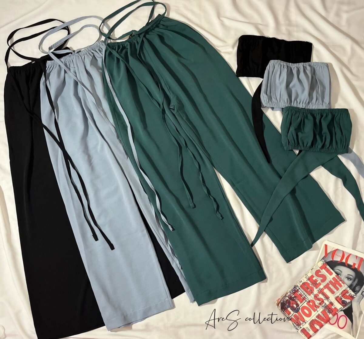 ست شلواربگ بند دورکمر و دکلته(1437) - Image 2