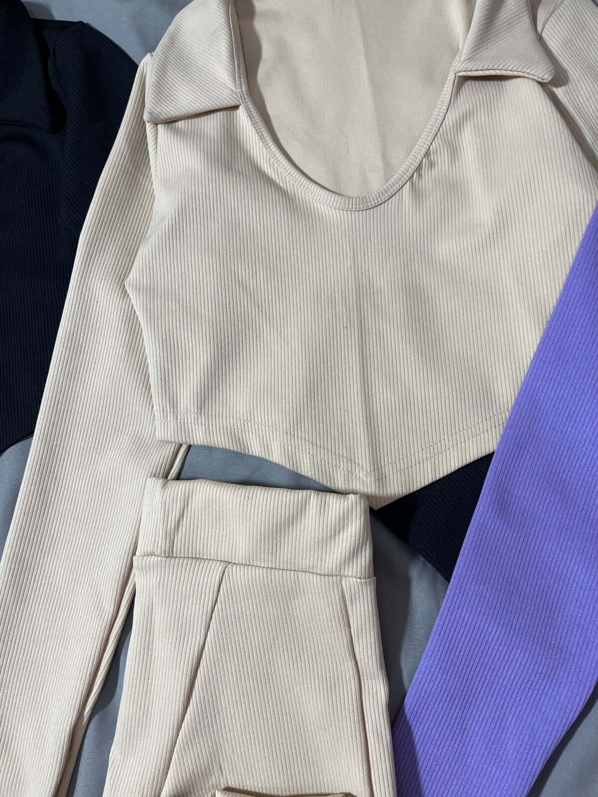 ست لگ و کراپ آستین فینگر کبریتی ترک(1645) - Image 4