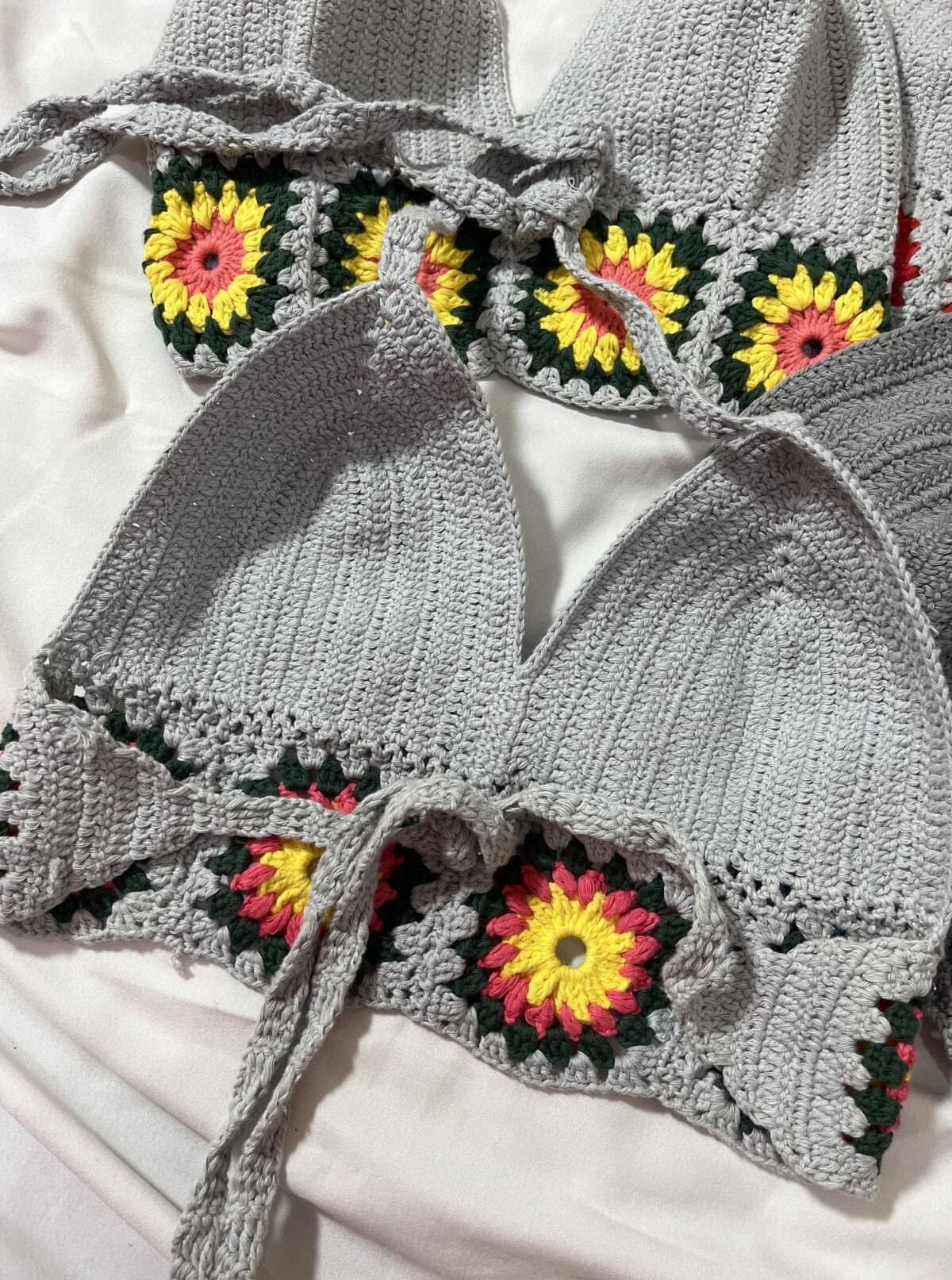 کراپ بوهمی ترک طوسی پایین گل(1763) - Image 2