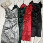 پیراهن ساتن یقه شل چاکدار(1824)