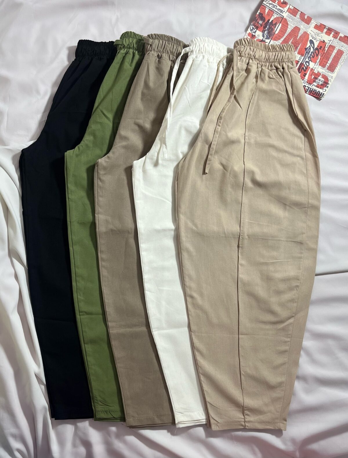 شلوار مام خمره ای لینن(1900) - Image 2