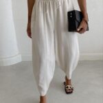 شلوار مام خمره ای لینن(1900)