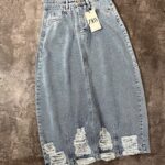 دامن جین پشت چاک زاپدار(2039)