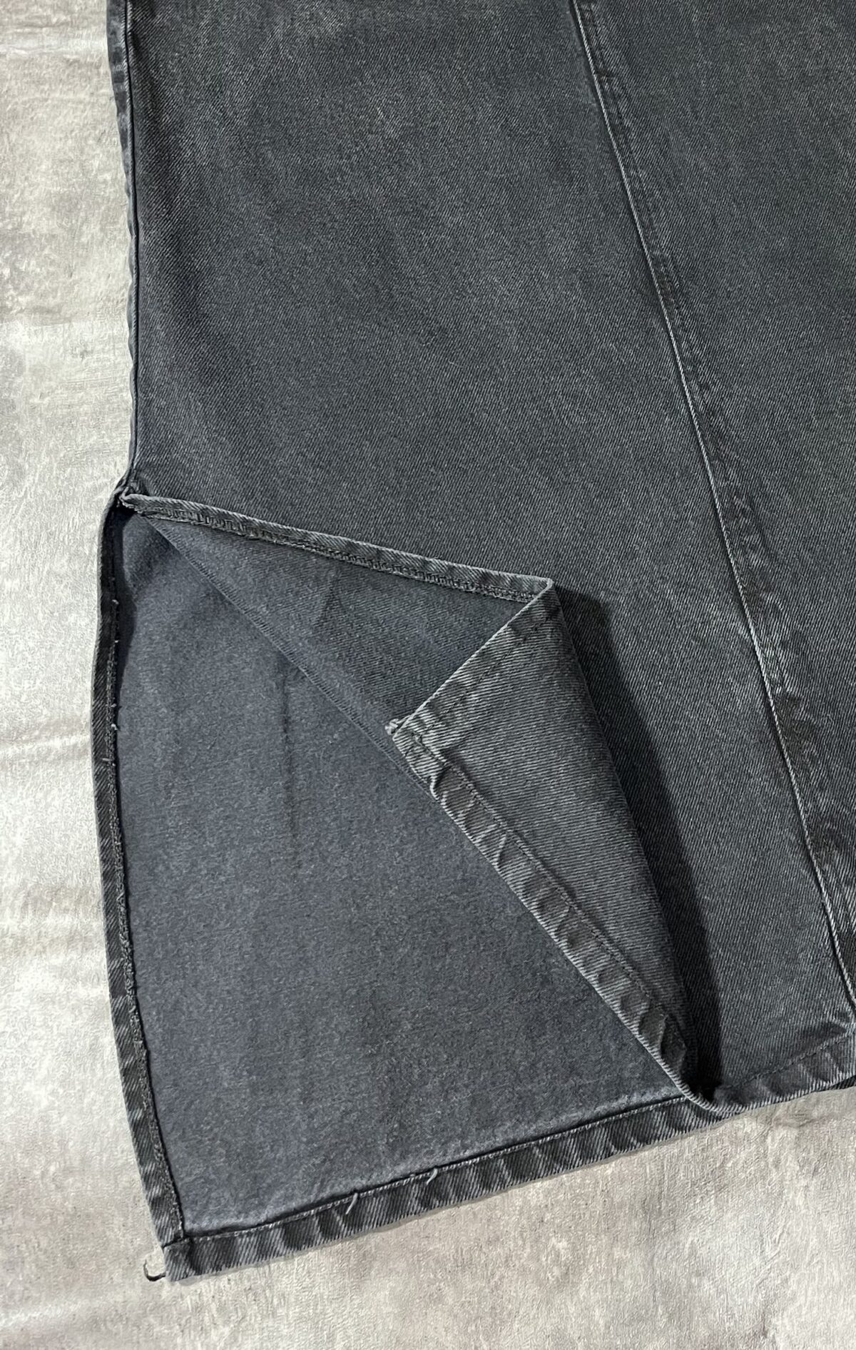 دامن جین مشکی بغل چاک (2046) - Image 4