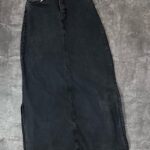 دامن جین مشکی بغل چاک (2046)