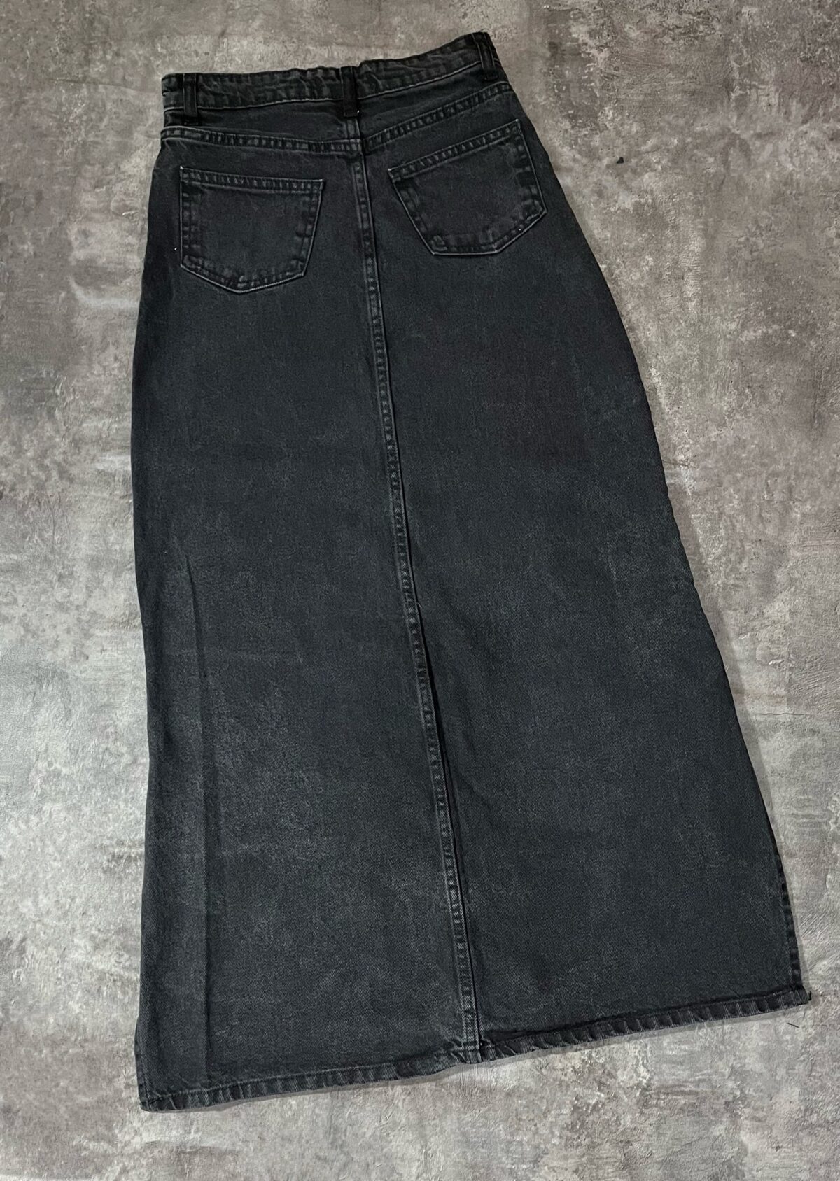 دامن جین مشکی بغل چاک (2046) - Image 3