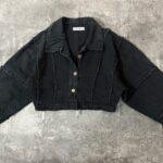 کت جین ریشدار مشکی(2055)