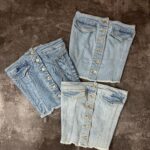 کراپ جین وارداتی جلو دکمه(2067)