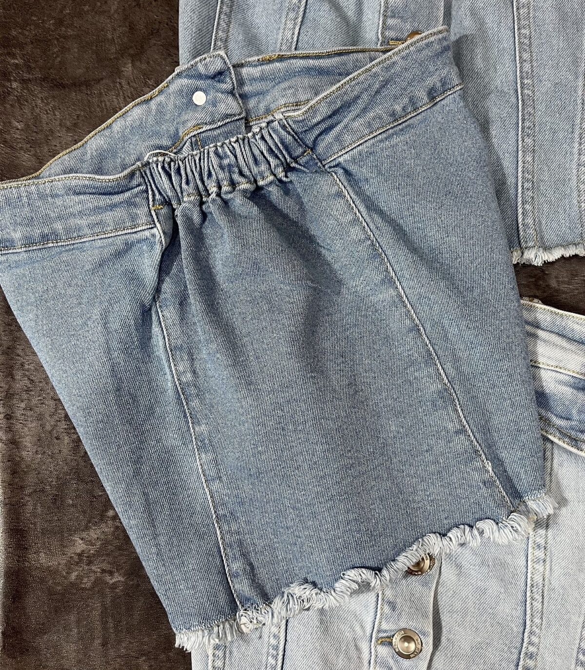 کراپ جین وارداتی جلو دکمه(2067) - Image 3