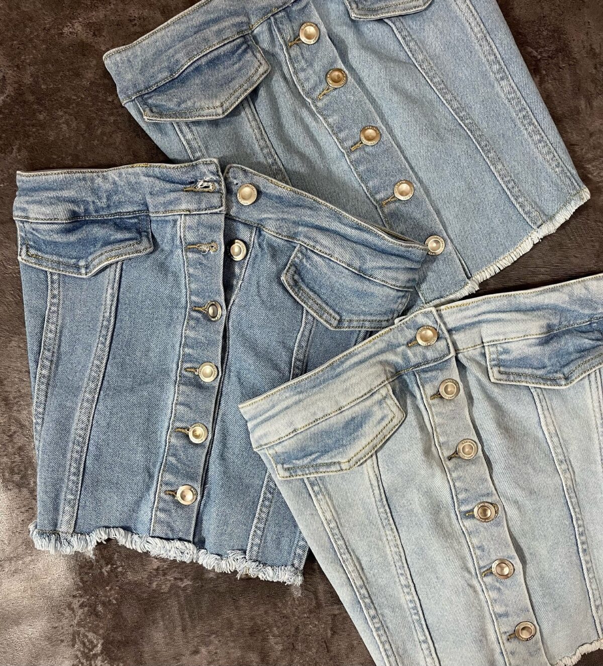 کراپ جین وارداتی جلو دکمه(2067) - Image 4