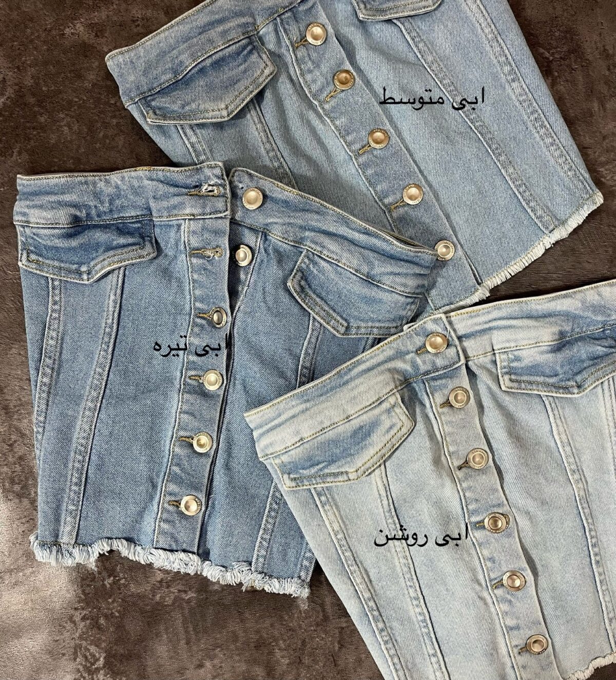 کراپ جین وارداتی جلو دکمه(2067) - Image 5