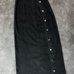 دامن جین ذغالی بغل دکمه(2089)