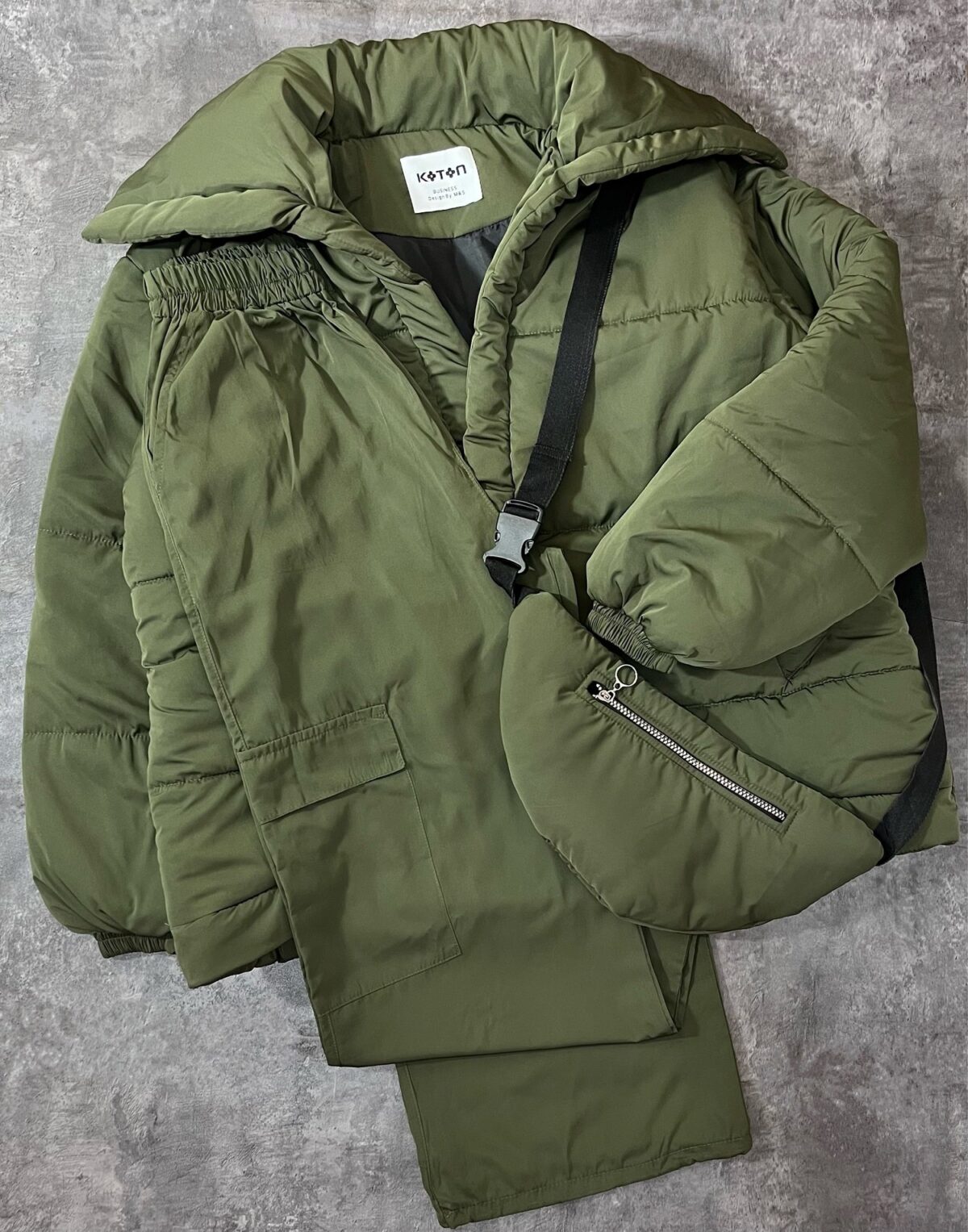 ست 3تیکه کاپشن و شلوار کارگو و کیف(2106) - Image 5