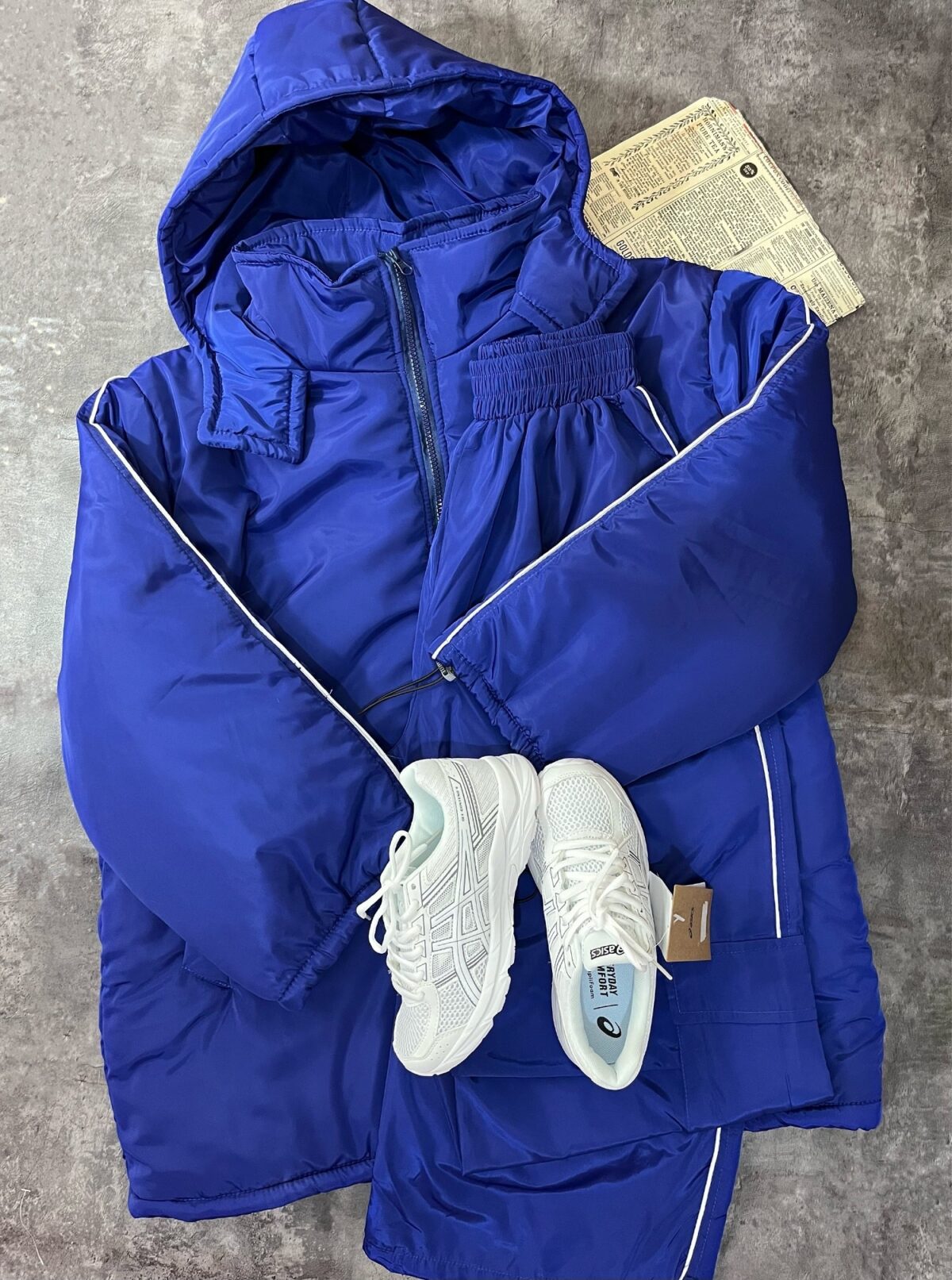 ست کاپشن و شلوار کارگو مغزی دوزی(2138) - Image 2