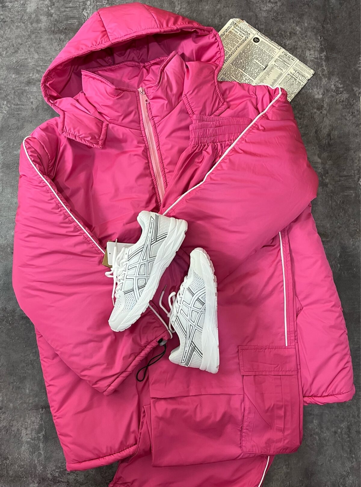 ست کاپشن و شلوار کارگو مغزی دوزی(2138) - Image 3