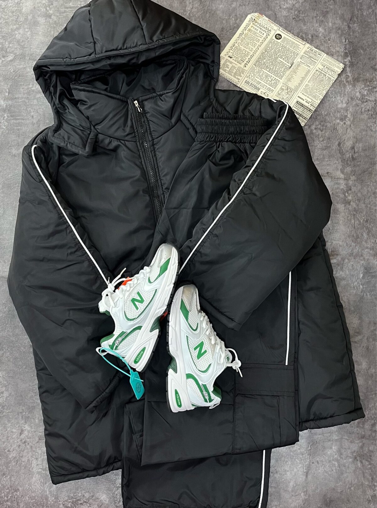 ست کاپشن و شلوار کارگو مغزی دوزی(2138) - Image 8