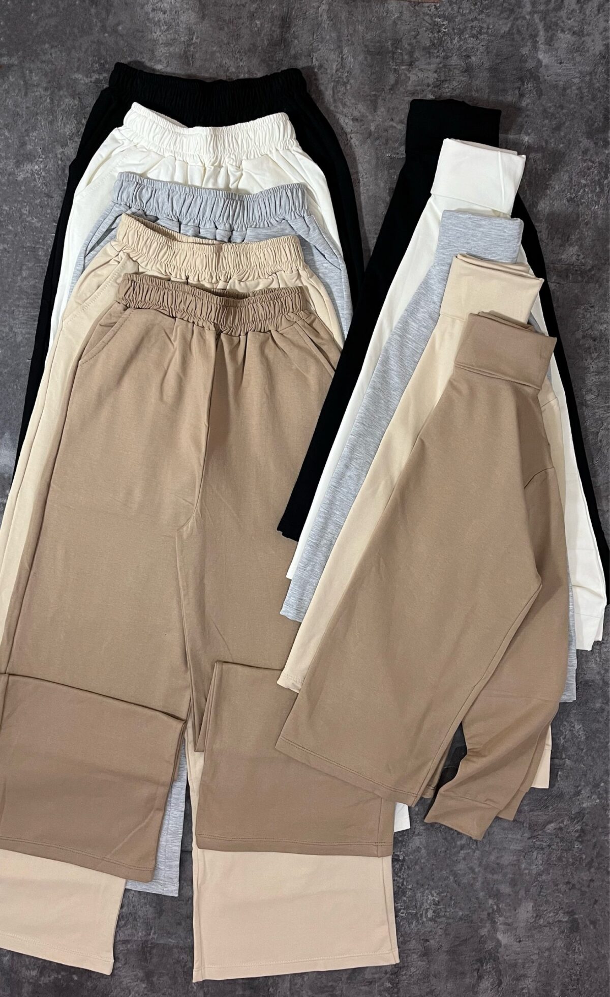 ست یقه اسکی و شلوار بگ دورس پنبه دو نخ بدون کرک(2204) - Image 2