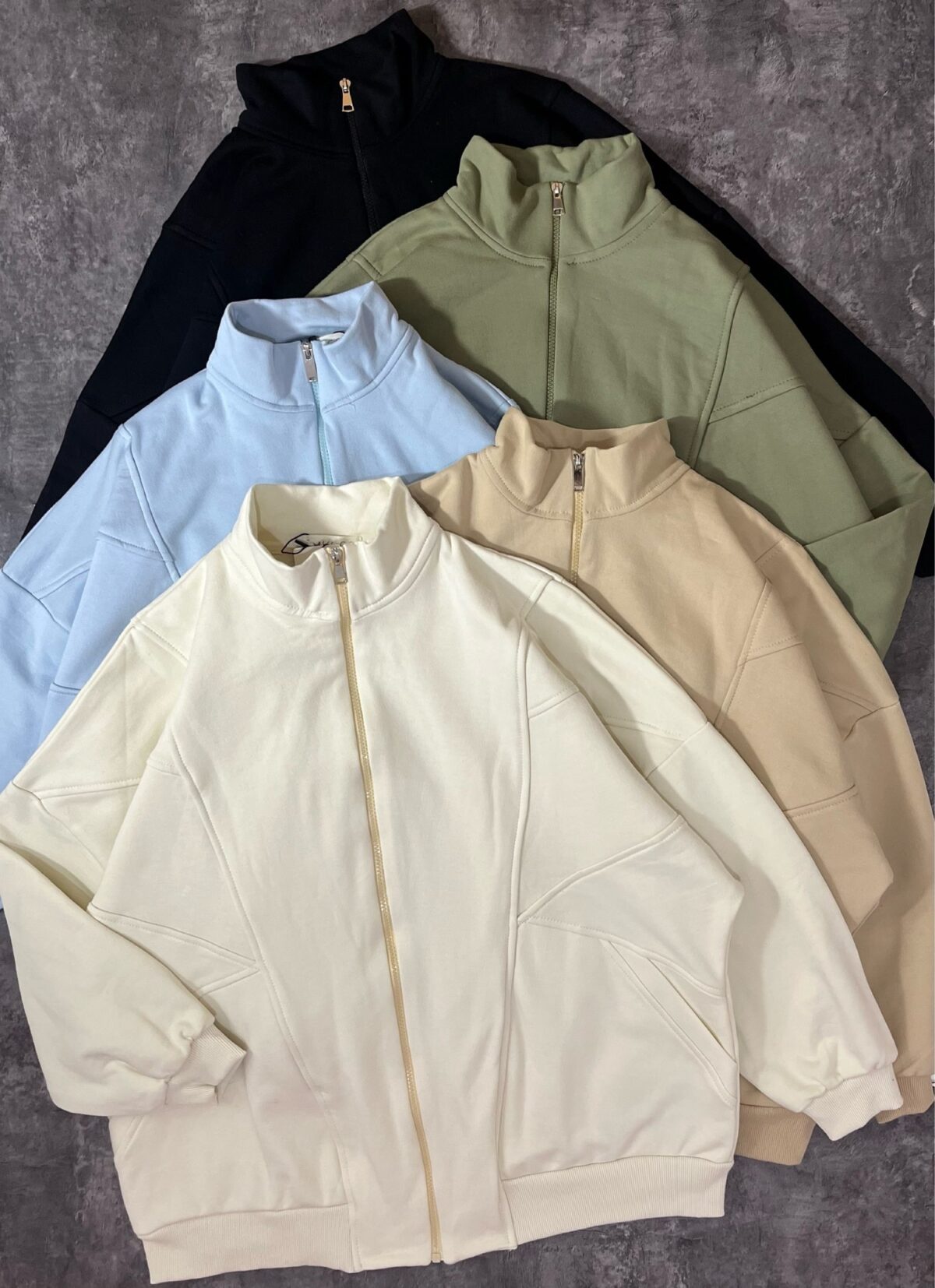 سویشرت زیپی دورس سه نخ داخل کرک ضخیم(2218) - Image 4