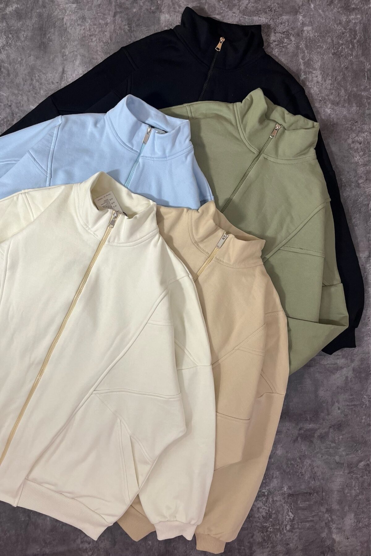 سویشرت زیپی دورس سه نخ داخل کرک ضخیم(2218) - Image 3