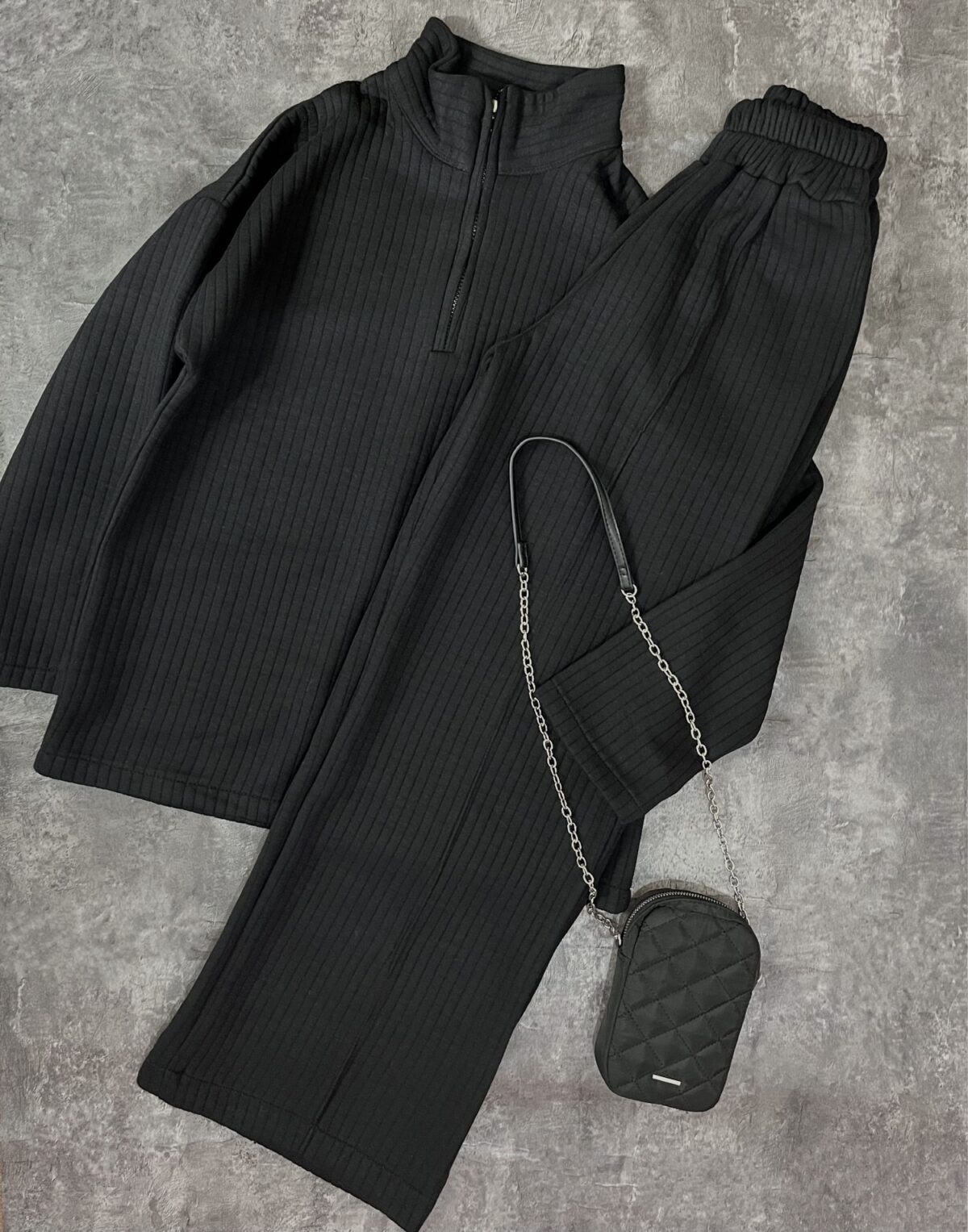 ست سویشرت نیم زیپ و شلوار بگ(2214) - Image 2