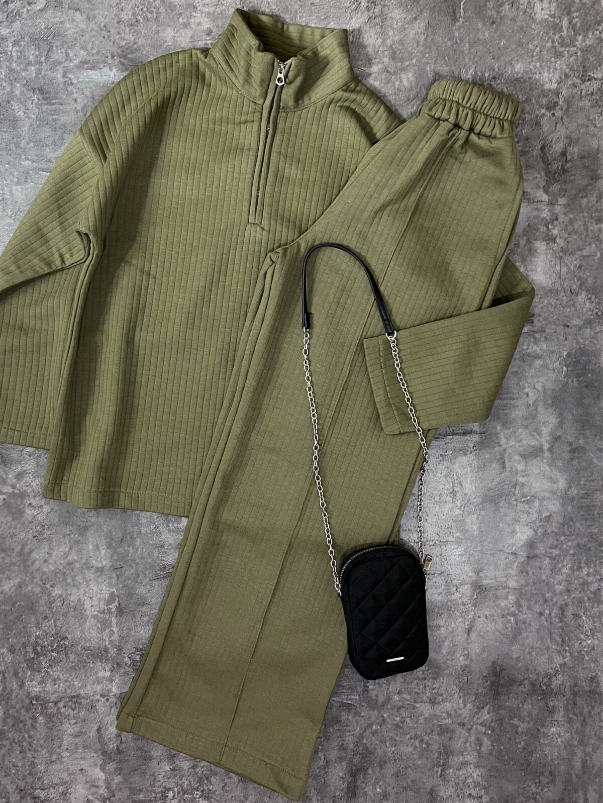 ست سویشرت نیم زیپ و شلوار بگ(2214) - Image 4