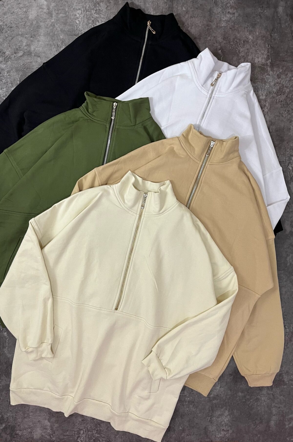 سویشرت نیم زیپ دورس سه نخ داخل کرک(2213) - Image 4