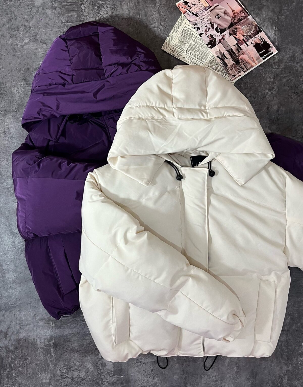 کاپشن پفی کلاهدار پاستیلی(2257) - Image 2