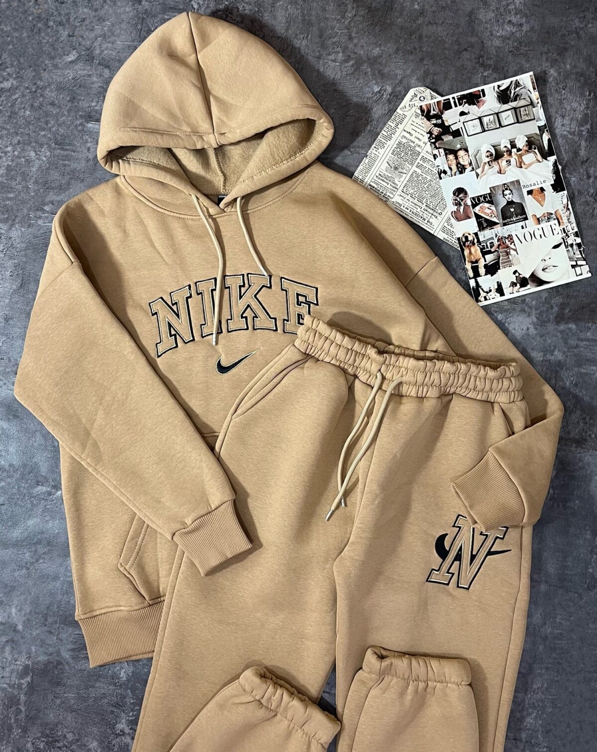 ست هودی و جاگر نایک اورجینال ترک سه نخ داخل کرک(2259) - Image 2