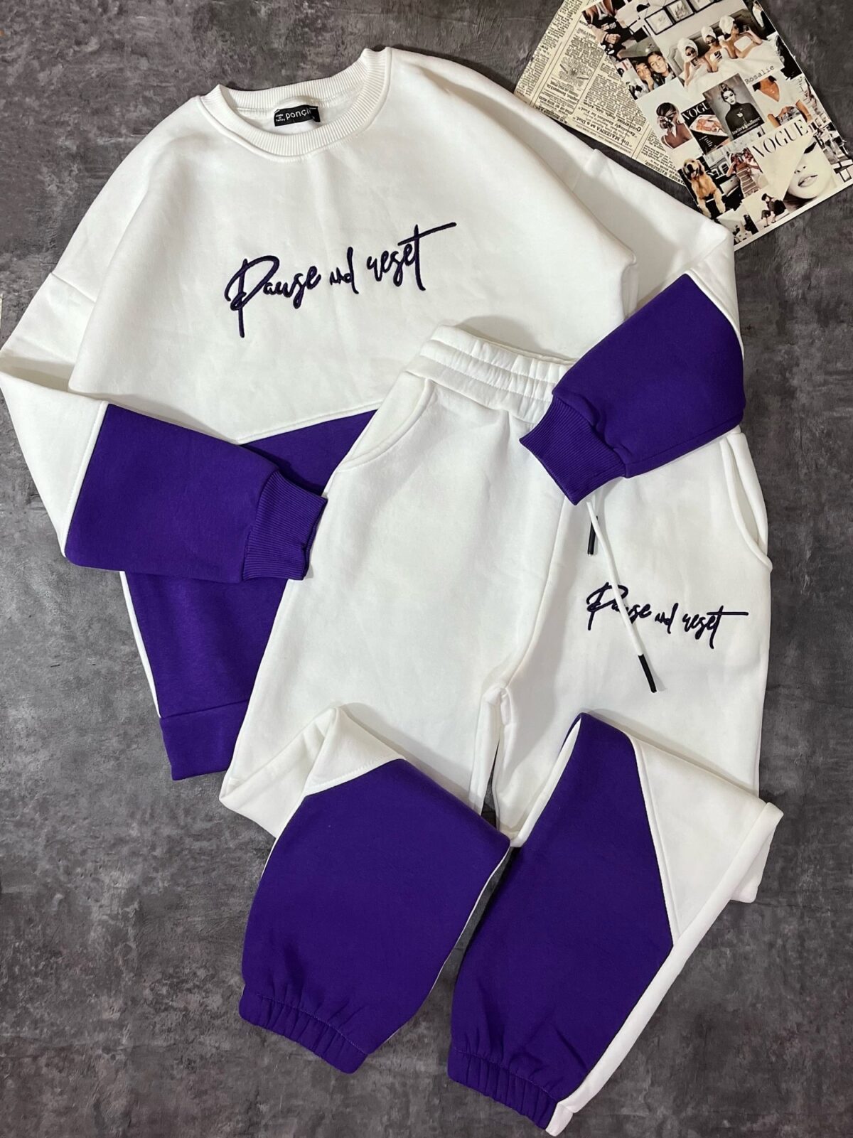 ست دورس و جاگر دورنگ اورجینال ترک سه نخ داخل کرک(2260) - Image 2