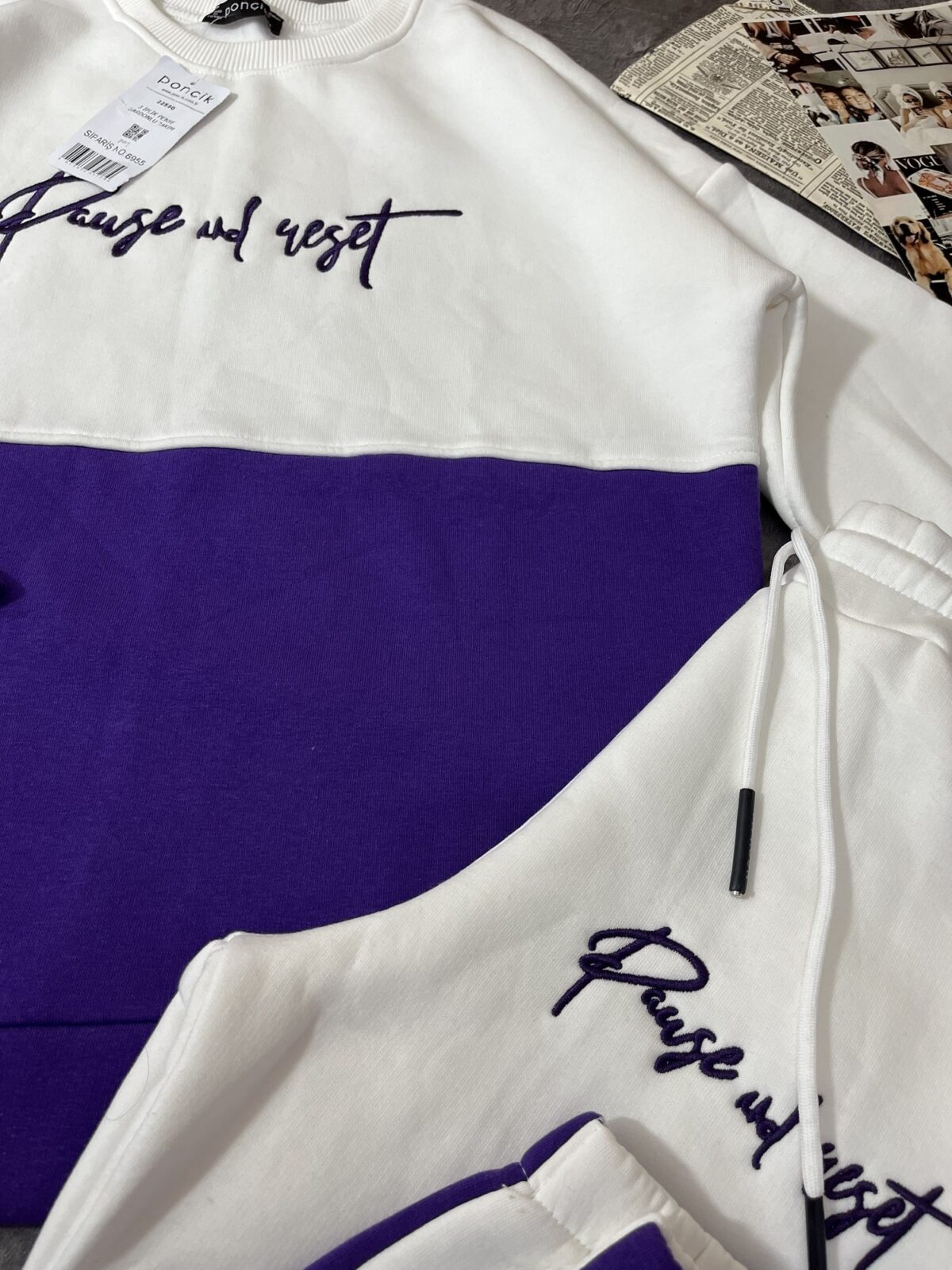 ست دورس و جاگر دورنگ اورجینال ترک سه نخ داخل کرک(2260) - Image 6