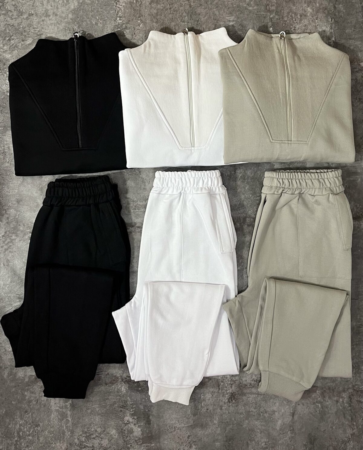 ست سویشرت نیم زیپ و جاگر سه نخ داخل کرک(2303) - Image 2