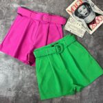 شلوارک پاستیلی کمربنددار ترک(2326)