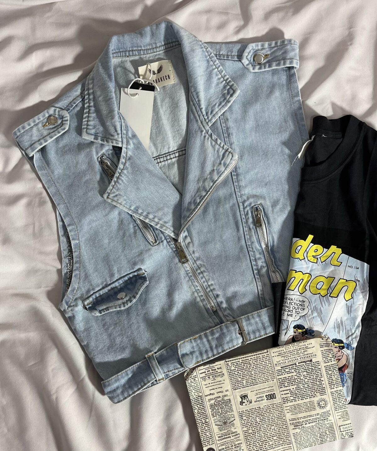 وست جین کمربند دار(2328) - Image 2