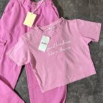 تیشرت کراپ سنگشور وارداتی صورتی(2333)