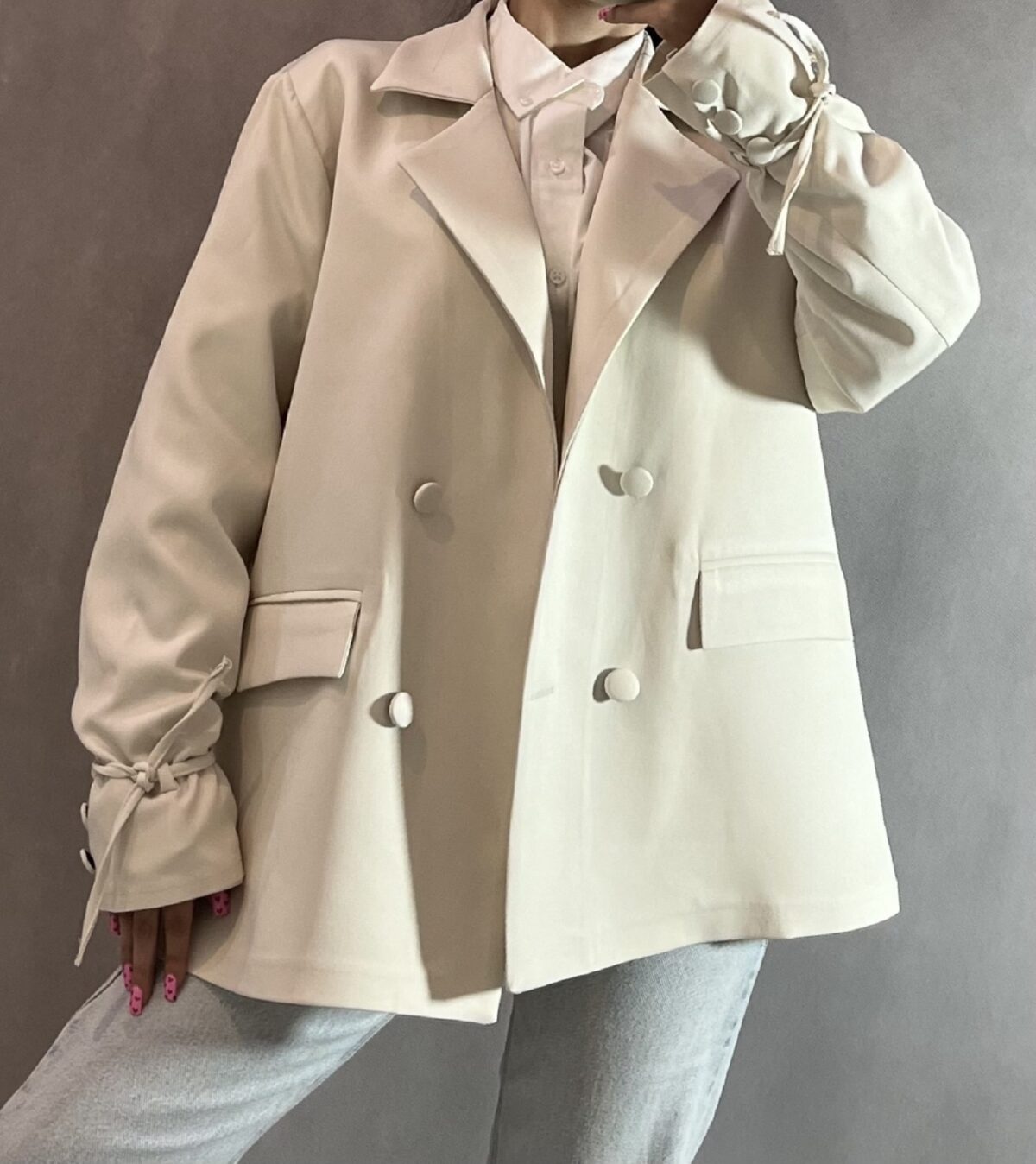 کت کوتاه رنگی آستین بند(2360) - Image 2