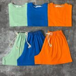 ست شلوارک و تیشرت نخ پنبه(2359)