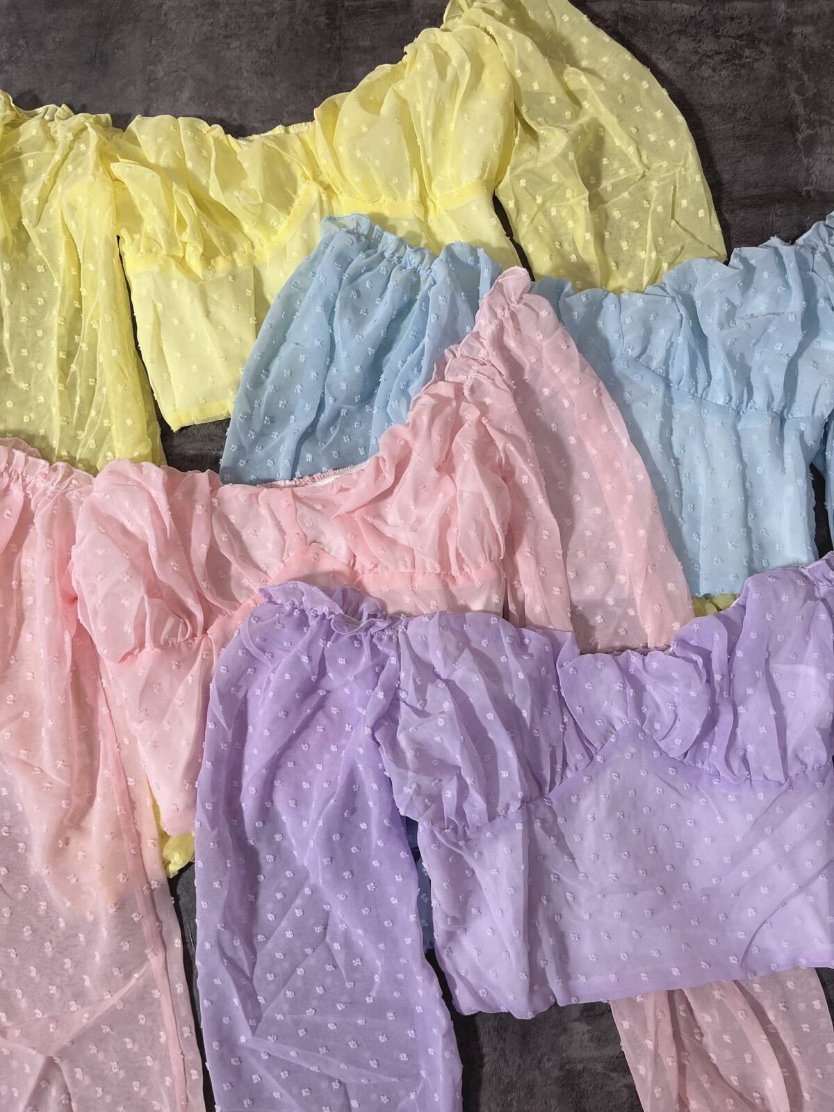 کراپ آستین حریر پاستیلی وارداتی(2385) - Image 2