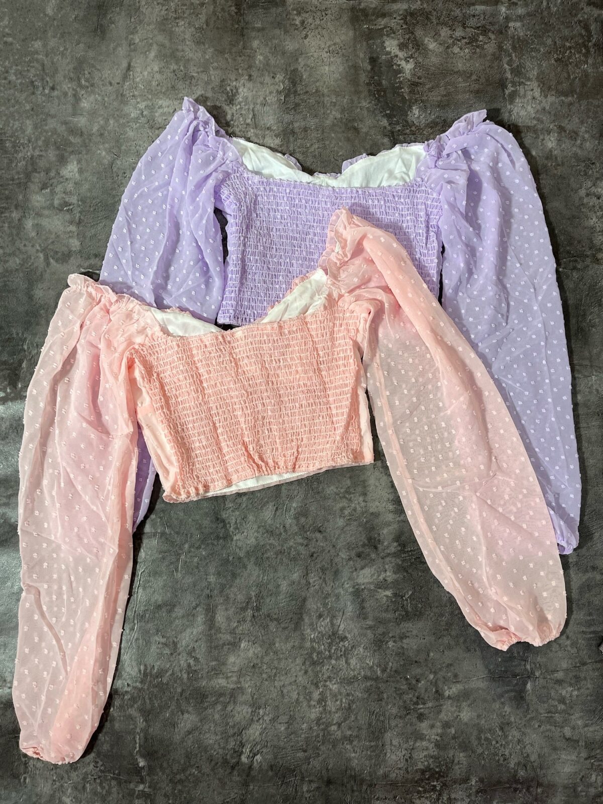 کراپ آستین حریر پاستیلی وارداتی(2385) - Image 4