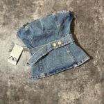 دکلته جین کمردار وارداتی(2386)