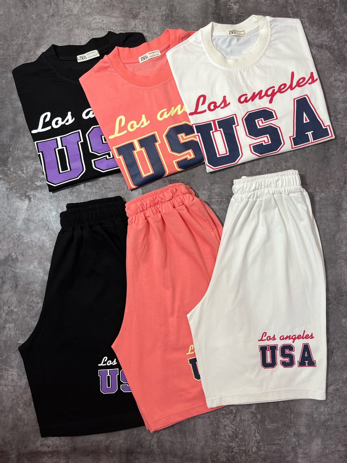 ست USA تیشرت و شلوارک (2391) - Image 2