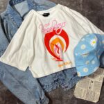 تیشرت کراپ وارداتی سفید(2427)