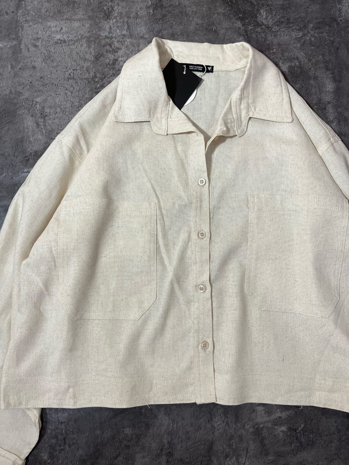 شومیز لینن دو جیب(2437) - Image 6