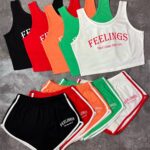 ست کراپ و شلوارک پنبه(2443)