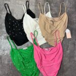 کراپ یقه شل مروارید ترک(2468)