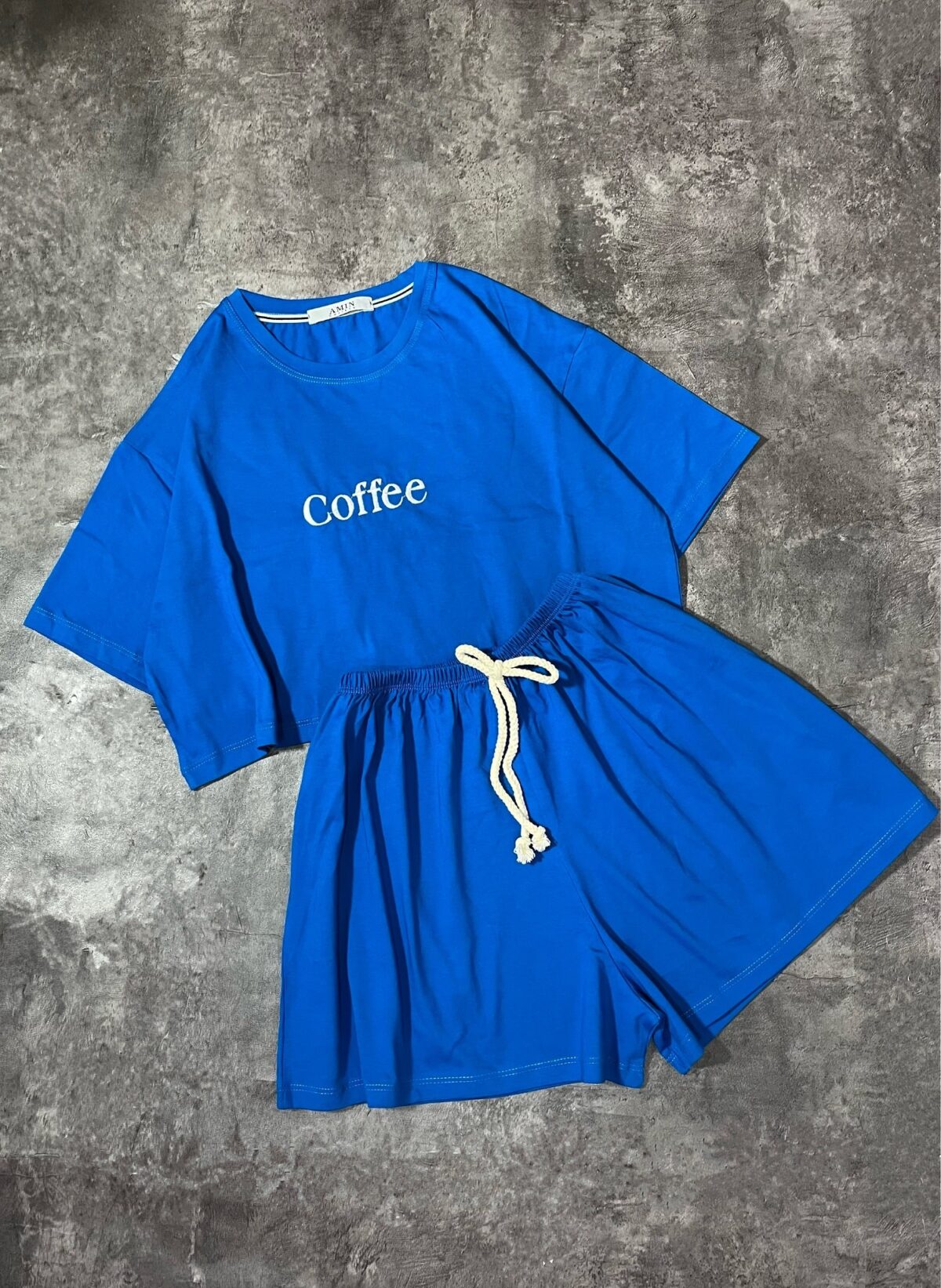 ست تیشرت کراپ و شلوارک پنبه کافی(2477) - Image 4