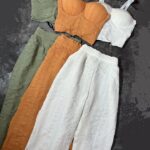 ست کراپ کاپدار و شلوار بگ(2576)