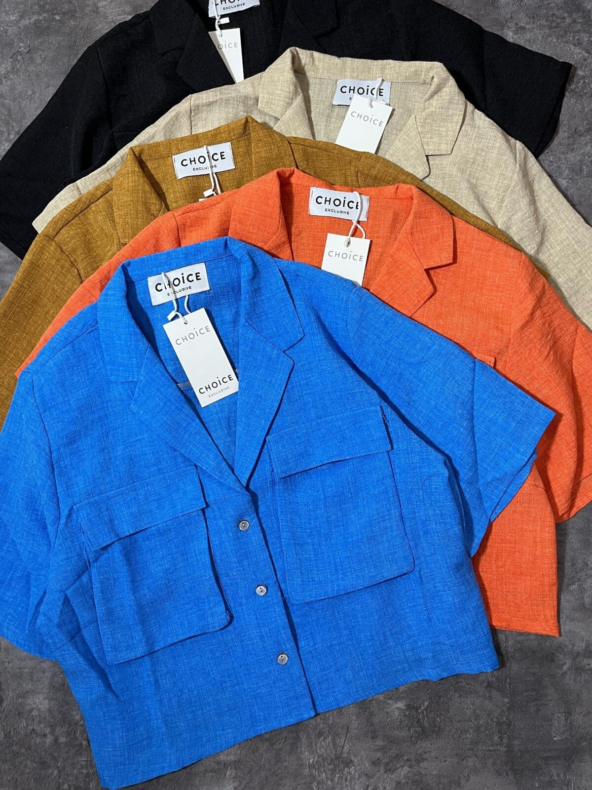 شومیز کوتاه جیب پاکتی چ(2591) - Image 2