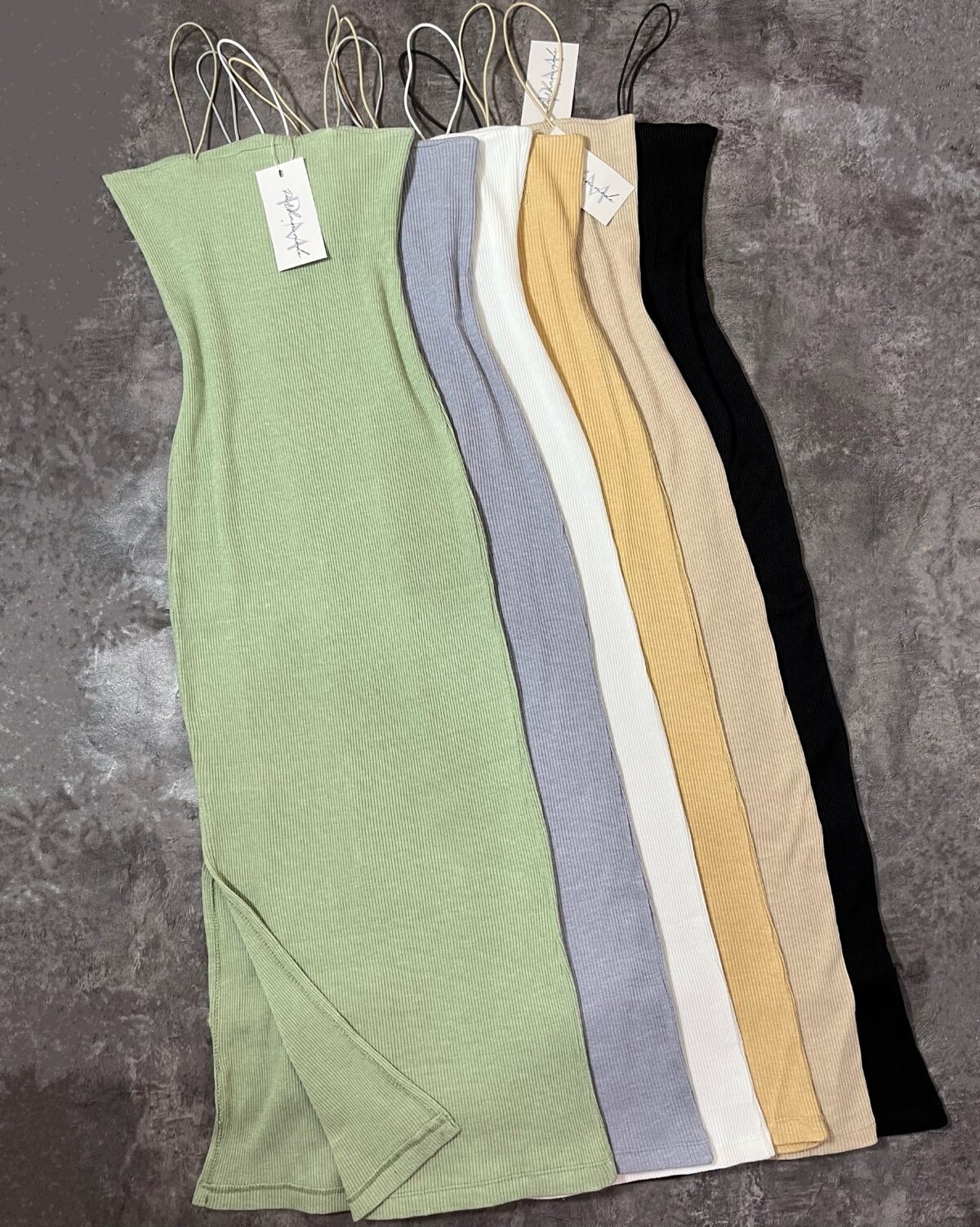 پیراهن بلند چاکدار بند نازک(2648) - Image 2