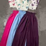 ست شلوار بگ و کراپ پروانه(2643)